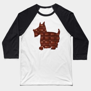 Chocolate Scottish terrier dog cute shaggy puppy doggy silhouette Baseball T-Shirt